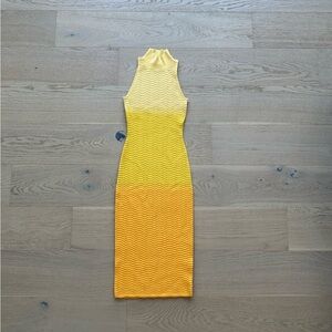 Yellow midi dress